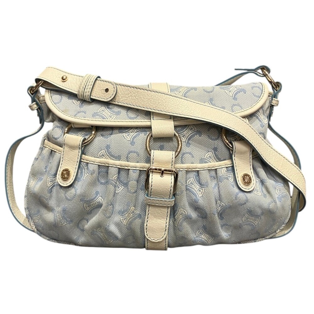 Celine C Macadam Canvas Leather Shoulder Bag
